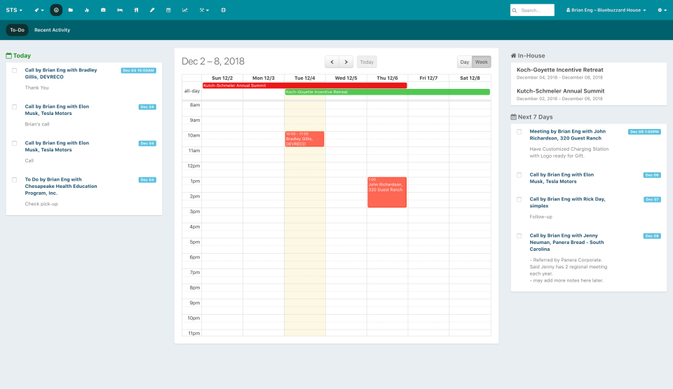 screenshot of STS Cloud